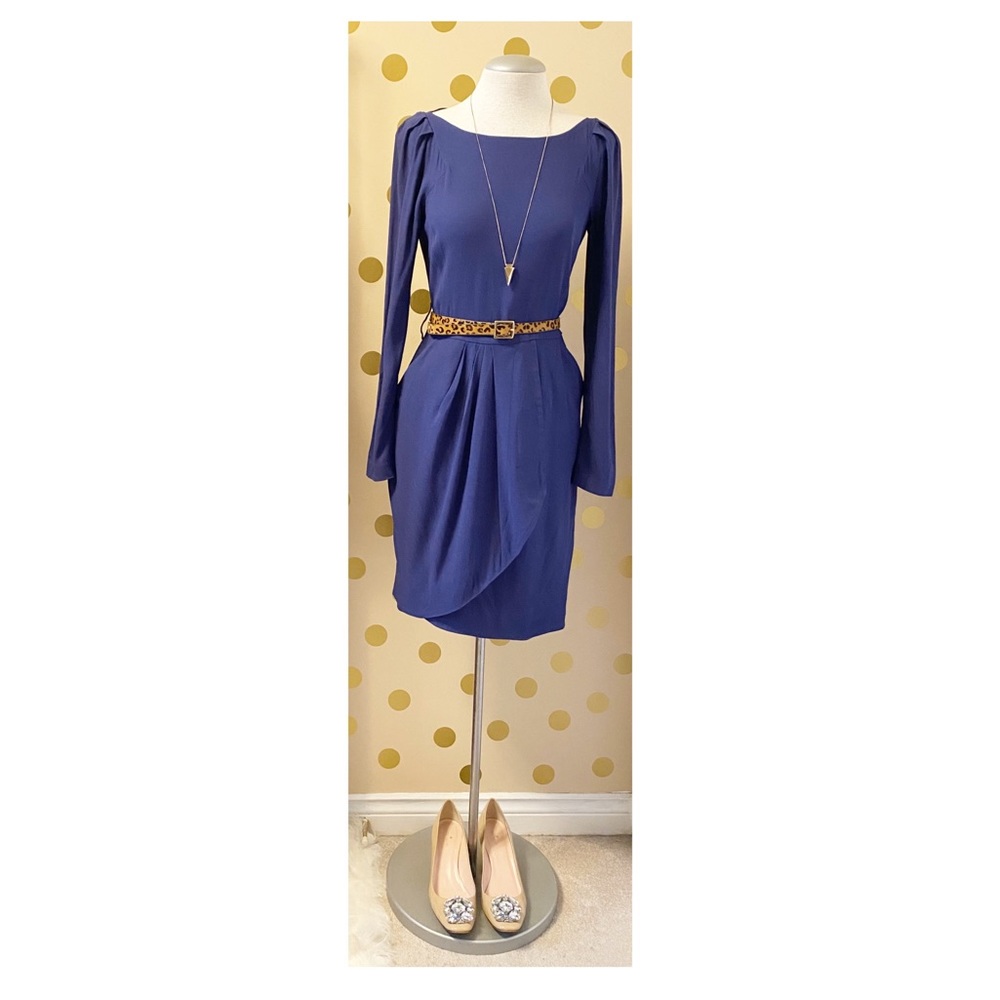Reiss - Long Sleeve Faux Wrap Dress